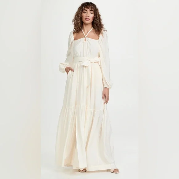 chinese dress ladies JONATHAN SIMKHAI Salana Crochet Maxi Dress In White main image 0
